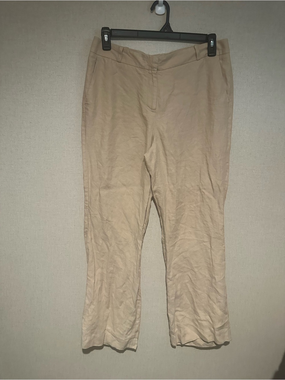 Talbots Size 10 Beige Signature Linen Casual Loose Fit Pants